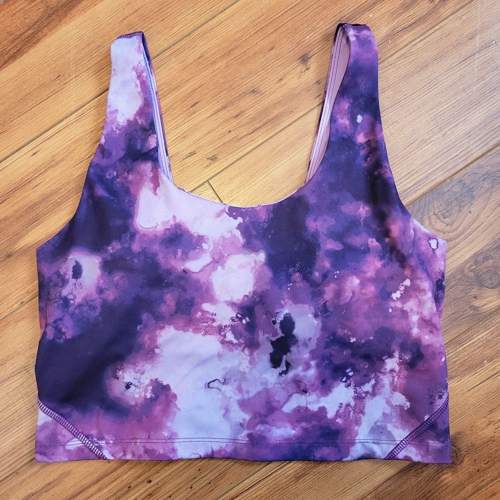 Athletic Works Purple Tie-Dye Sports Bra